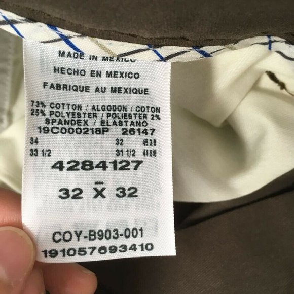 Lee Mens Chino Pants Brown Pockets Stretch Pleated Front Relaxed Fit 32 x 32 New - Picture 6 of 7